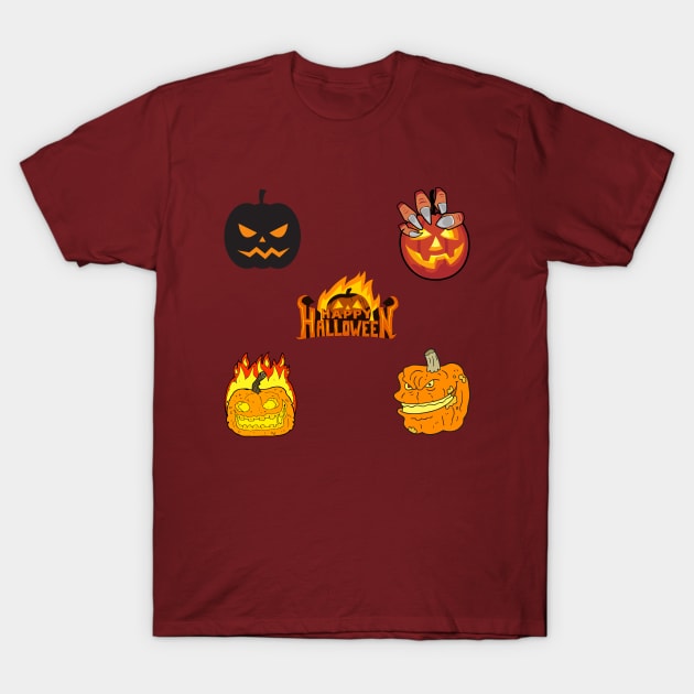 Scary Pumpkins Stickers pack T-Shirt by O.M design